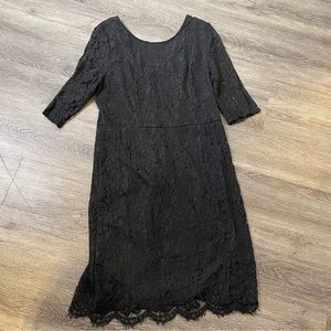 Sharagano Black Lace Dress
